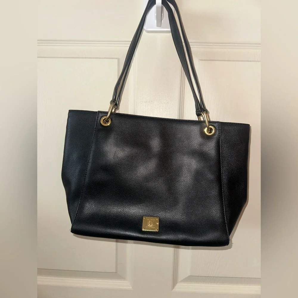 Lauren Ralph Lauren Blue Tote with Gold Accents shoulder bag